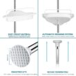 ALLZONE Rustproof Shower Caddy Corner for Bathroom,Bathtub Storage Organizer for Shampoo Accessories,4-Tier Adjustable Shelves with Tension Pole, 56 to 114 Inch, White - 4