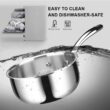 Duxtop Whole-Clad Tri-Ply Stainless Steel Saucepan with Lid, 3 Quart, Kitchen Induction Cookware - 6