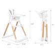 Munchkin® Float™ Foldable Baby and Toddler High Chair - Easy Clean, Compact and Lightweight, Great for Small Spaces, White with Wooden Legs - 5