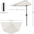 Pure Garden 9 Foot Half Round Patio Umbrella - 2