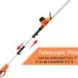 GARCARE Electric Pole Hedge Trimmer, Power Hedge Trimmer with 20 inch Dual-Action Laser Cut & Adjustable Cutting Head, 4.8Amp, 600W, Corded - 5