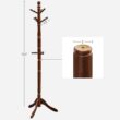 VASAGLE Solid Wood Coat Rack/Stand, Free Standing Hall Coat Tree with 10 Hooks for Hats, Bags, Purses, for Entryway, Hallway, Rubberwood, Dark Walnut URCR03WN - 3