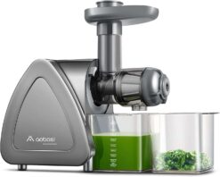 Cold Press Juicer, Aobosi Slow Masticating Juicer Machines with Reverse Function, Quiet Motor, High Juice Yield with Juice Jug & Brush for Cleaning, Gray - 1
