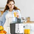 Juicer with 800W Motor, GDOR Juicer Machine with 3” Feed Chute, BPA-Free, White Juicer with 800W Motor, GDOR Juicer Machine with 3” Feed Chute, Dual Speeds Juice Maker for Fruits and Veggies, Anti-Drip Function Centrifugal Juicer, Include Cleaning Brush, BPA-Free, White - 7