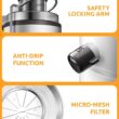 Juicer with 800W Motor, GDOR Juicer Machine with 3” Feed Chute, BPA-Free, White Juicer with 800W Motor, GDOR Juicer Machine with 3” Feed Chute, Dual Speeds Juice Maker for Fruits and Veggies, Anti-Drip Function Centrifugal Juicer, Include Cleaning Brush, BPA-Free, White - 8