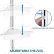 ALLZONE Rustproof Shower Caddy Corner for Bathroom,Bathtub Storage Organizer for Shampoo Accessories,4-Tier Adjustable Shelves with Tension Pole, 56 to 114 Inch, White - 6