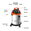 Armor All VO408S 0901 4 Gallon Wet/Dry Vac 3.0 Peak HP Shop Vacuum with 3 Nozzles and 1 Brush, Stainless Steel Tank, Orange