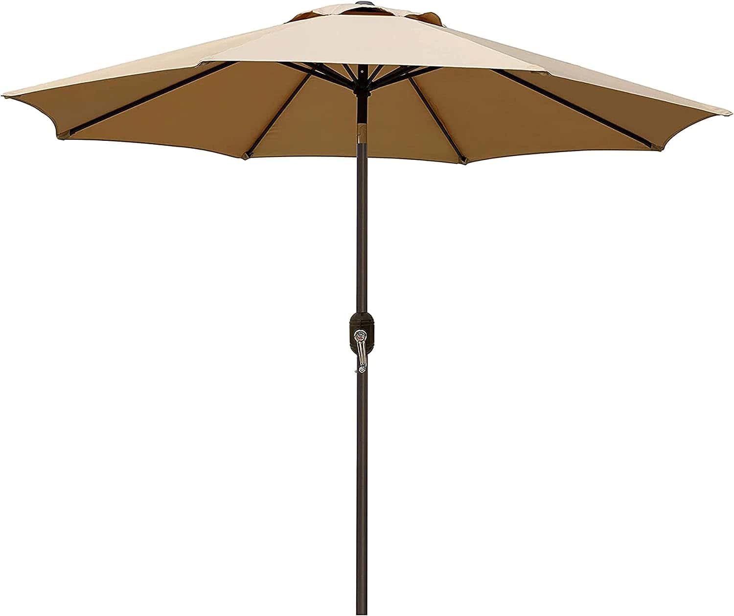 Blissun 9' Outdoor Market Patio Umbrella with Push Button Tilt and Crank, 8 Ribs (Tan) Blissun 9' Outdoor Market Patio Umbrella with Push Button Tilt and Crank, 8 Ribs (Tan) - 1