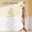 Pipishell Coat Rack, Coat Rack Freestanding with 3 Adjustable Sizes Coat Tree and 8 Hooks, Sturdy Wooden Coat Rack Stand for Cloathes, Hat, Used in Bedroom/Office/Hallway/Bedroom，Brown - 4