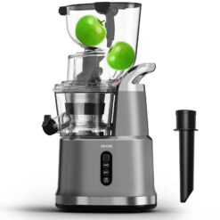 SiFENE Cold Press Juicer Machines, Big Mouth 83mm Opening Whole Slow Masticating Juicer, Easy-Clean Juice Extractor Maker For Full-Bodied Fruit & Veg Juice, High Yield, BPA-Free, Gray