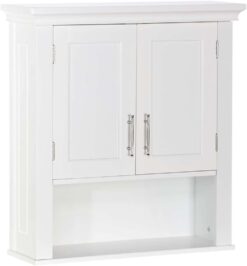 RiverRidge Somerset Two-Door Bathroom Storage, White Wall Cabinet, Color - 1