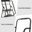 WiberWi 4 Step Ladder with Handrails 500 lb Capacity Step Stool Folding Portable Ladders for Home Kitchen Steel Frame with Non-Slip Wide Pedal Stepladder with Attachable Tool Bag Black - 8