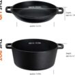 Overmont 2 in 1 Pre Seasoned Dutch Oven with Skillet Lid for Induction, Electric, Grill, Stovetop, BBQ, Camping (5 Quart) - 4