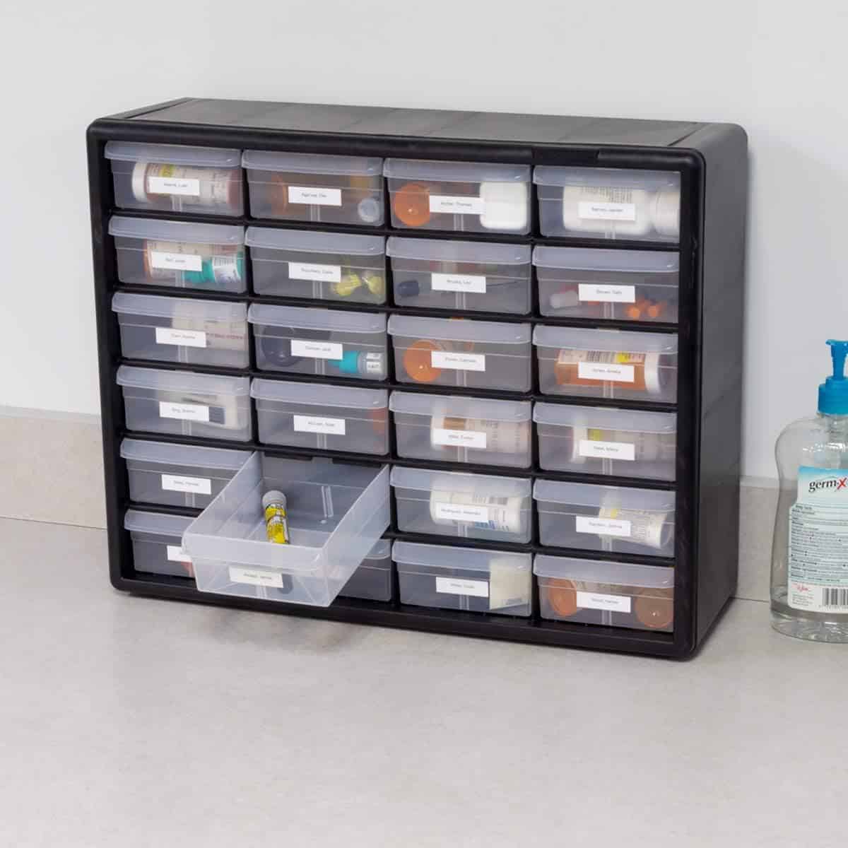 Akro-Mils 24 Cabinet 10724, Plastic Parts Storage Hardware and Craft Cabinet, (20-Inch W x 6-Inch D x 16-Inch H), Black Akro-Mils 24 Cabinet 10724, Plastic Parts Storage Hardware and Craft Cabinet, (20-Inch W x 6-Inch D x 16-Inch H), Black - 3