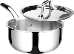 Duxtop Whole-Clad Tri-Ply Stainless Steel Saucepan with Lid, 3 Quart, Kitchen Induction Cookware - 1