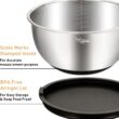 Wildone Mixing Bowls Set of 5, Stainless Steel Nesting Bowls with Airtight Lids Wildone Mixing Bowls Set of 5, Stainless Steel Nesting Bowls with Airtight Lids, 3 Grater Attachments, Measurement Marks & Non-Slip Bottoms, Size 5, 3, 2, 1.5, 0.63 QT, Great for Mixing & Serving - 2
