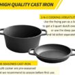 EDGING CASTING 2-in-1 Pre-Seasoned Cast Iron Dutch Oven Pot with Skillet Lid Cooking Pan, Cast Iron Skillet Cookware Pan Set with Dual Handles Indoor Outdoor for Bread, Frying, Baking, Camping, BBQ, 5QT - 8