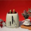 Toasters 2 Slice Retro Stainless Steel Toasters with Bagel, Cancel, Defrost Function and 6 Bread Shade Settings Bagel Toaster, Beige