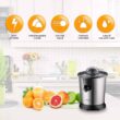 Homeleader Electric Citrus Juicer, Lemon Squeezer with Stainless Steel, Black Homeleader Electric Citrus Juicer, Lemon Squeezer with Stainless Steel, Orange Squeezer with Two Cones, Powerful Motor for Grapefruits, Orange and Lemon, Black - 2