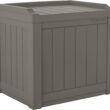 Suncast 22 Gallon Indoor or Outdoor Backyard Patio Small Storage Deck Box with Attractive Bench Seat and Reinforced Lid, Stone Gray - 1