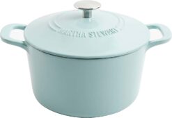 MARTHA STEWART Gatwick 7 QT Enamel Cast Iron Dutch Oven, Martha Blue - 1
