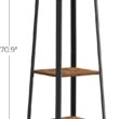 VASAGLE ALINRU Coat Rack with 3 Shelves, Stand with Hooks for Scarves, Bags and Umbrellas, Steel Frame, Industrial Style, Rustic Brown and Black ULCR80X - 7