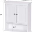 Spirich Home Bathroom Cabinet Wall Mounted with Doors, White Spirich Home Bathroom Cabinet Wall Mounted with Doors, Wood Hanging Cabinet with Doors and Shelves Over The Toilet, Bathroom Wall Cabinet White - 5