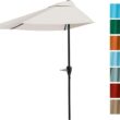 Pure Garden 9 Foot Half Round Patio Umbrella - 4