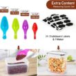 68 PCS Airtight Food Storage Containers With Lids BPA Free,Cereal Containers Storage for Kitchen Pantry Organization and Storage, Dishwasher safe,Include Labels Marker Spoon Set,Cereal, Flour Sugar - 5