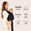 Moby Classic Baby Wrap (Black) - Baby Wearing Wrap For Parents On The Go - Baby Wrap Carrier For Newborns, Infants, and Toddlers-Baby Carrying Wrap For Babywearing, Breastfeeding, Keeping Baby Close - 6