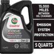 Castrol EDGE High Mileage 0W-20 Advanced Full Synthetic Motor Oil, 5 Quarts