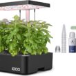 iDOO Hydroponics Growing System, 12pods Indoor Garden Plant Germination Kit with LED Grow Light, Auto Timer, Fan, Adjustable Height Hydrophonic Planter Gardening Gift Harvest Green - 1