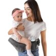 HKAI Baby Hip Carrier, Baby Carrier with Adjustable Waistband & Breathable Mesh, Ergonomic Carrier with Non-Slip Hip Seat Surface for Newborns & Toddlers, (Grey) - 1