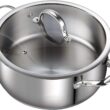 Cooks Standard Dutch Oven Casserole with Glass Lid, 7-Quart Classic Stainless Steel Stockpot, Silver - 1