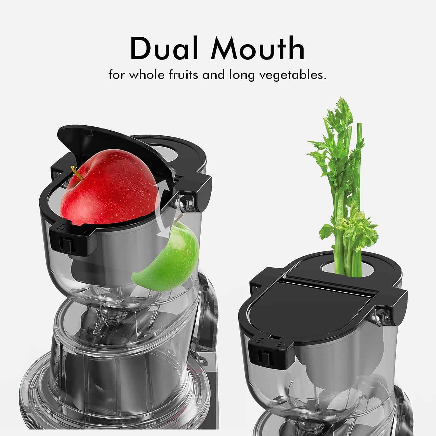 SiFENE Cold Press Whole Slow Masticating Juicer, Easy-Clean, High Yield Fruit & Veg Juice, BPA-Free, Gray SiFENE Cold Press Juicer Machines, Big Mouth 83mm Opening Whole Slow Masticating Juicer, Easy-Clean Juice Extractor Maker For Full-Bodied Fruit & Veg Juice, High Yield, BPA-Free, Gray - 2