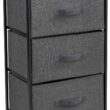 Sorbus Nightstand with 3 Drawers - Bedside Furniture & Accent End Table Storage Tower for Home, Bedroom Accessories, Office, College Dorm, Steel Frame, Wood Top, Easy Pull Fabric Bins (Black/Charcoal) - 1