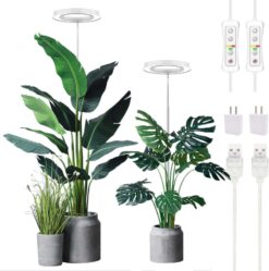 Plant Grow Light,yadoker LED Growing Light Full Spectrum for Indoor Plants,Height Adjustable, Automatic Timer, 5V Low Safe Voltage,Idea for Large Plant Light, 2 Pack - 1