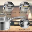 Duxtop Professional Stainless Steel Sauce Pan with Lid, Kitchen Cookware, Induction Pot with Impact-bonded Base Technology, 2.5 Quart - 3