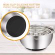 Wildone Mixing Bowls Set of 5, Stainless Steel Nesting Bowls with Airtight Lids Wildone Mixing Bowls Set of 5, Stainless Steel Nesting Bowls with Airtight Lids, 3 Grater Attachments, Measurement Marks & Non-Slip Bottoms, Size 5, 3, 2, 1.5, 0.63 QT, Great for Mixing & Serving - 5