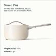 Caraway Nonstick Ceramic Sauce Pan with Lid (3 qt) - Non Toxic, PTFE & PFOA Free - Oven Safe & Compatible with All Stovetops (Gas, Electric & Induction) - Cream - 2