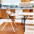 FUNNY SUPPLY 3-in-1 Cute Folding High Chair, Perfect Modern Space Saving Highchair with Detachable Double Tray, 3-Point Harness, Cream Color - 4