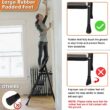 HBTower 3 Step Ladder, Folding Step Stool with Wide Anti-Slip Pedal, 500lbs Sturdy Steel Ladder, Convenient Handgrip, Lightweight, Portable Steel Step Stool, Black - 3