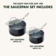 GreenPan Valencia Pro Hard Anodized Healthy Ceramic Nonstick 2QT and 3QT Saucepan Pot Set with Lids, PFAS-Free, Induction, Dishwasher Safe, Oven Safe, Gray - 3