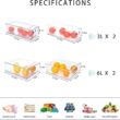 MineSign 4 pack Stackable Refrigerator Organizer Bins Pull-Out Drawers for Fruit and Veggies Storage Organizer for Fridge Clear Drawer Containers with Handle Divided Organization for Produce Saver - 3