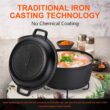 Overmont 2 in 1 Pre Seasoned Dutch Oven with Skillet Lid for Induction, Electric, Grill, Stovetop, BBQ, Camping (5 Quart) - 7