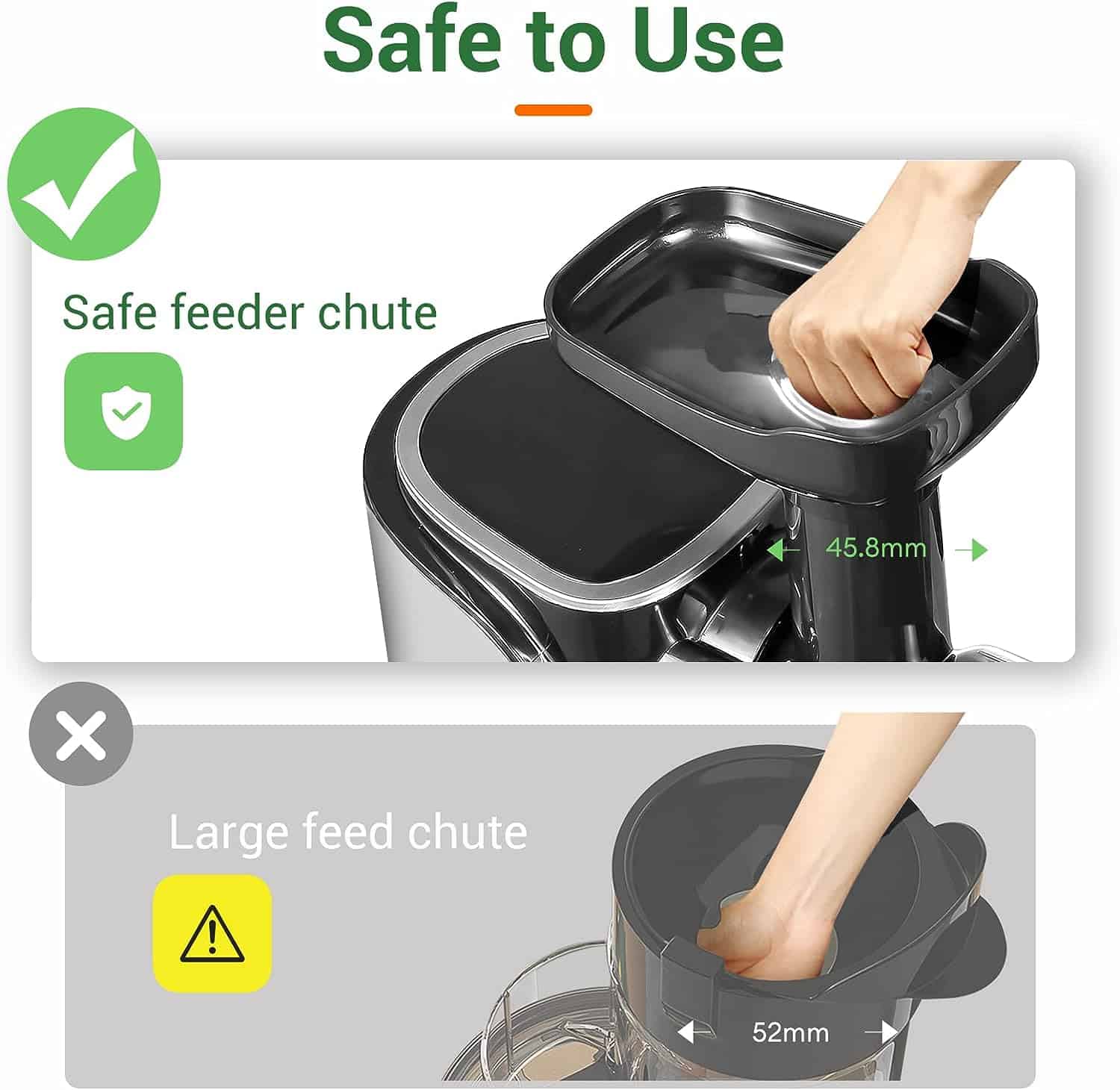 Juicer Machines,AMZCHEF Slow Masticating Juicer Juicer Machines,AMZCHEF Slow Masticating Juicer, Juicer with Two Speed Modes, Travel bottles(500ML),LED display, Easy to Clean Brush & Quiet Motor for Vegetables&Fruits (Gray, GM3001) - 3
