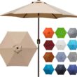 Blissun 7.5 ft Patio Umbrella, Yard Umbrella Push Button Tilt Crank (Tan) - 1