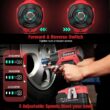 Bamse Impact Wrench Cordless, Brushless Power Impact Gun 21V, 1/2'', 4.0Ah Battery, 3200RPM & Max Torque 480 Ft-lbs (650N.m) with 4 Sockets, Electric Impact Driver for Car Tires and Home - 3