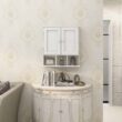 TaoHFE Bathroom Wall Cabinet with 2 Door Adjustable Shelves TaoHFE Bathroom Wall Cabinet with 2 Door Adjustable Shelves,Over The Toilet Storage White Wall Mounted Medicine Cabinets for Bathroom Laundry Room Kitchen - 5