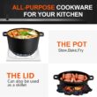 Overmont 2 in 1 Pre Seasoned Dutch Oven with Skillet Lid for Induction, Electric, Grill, Stovetop, BBQ, Camping (5 Quart) - 6